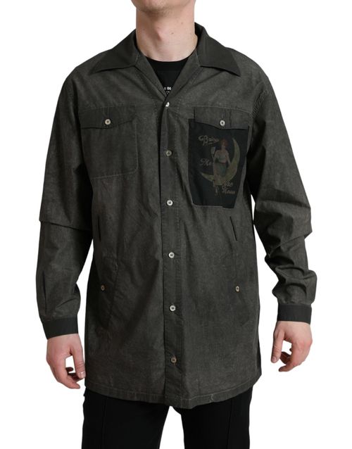 Cotton Collared Shirt — Gray