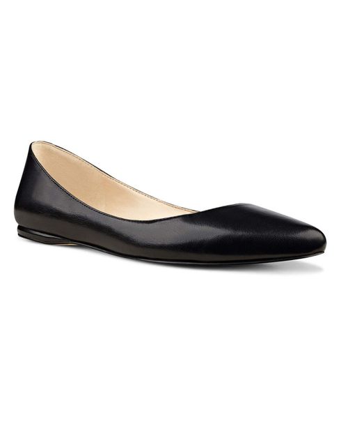Women's Speakup Round Toe Slip-On Casual Flats - Black Leather