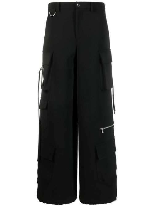 Wide-leg cargo trousers - Black