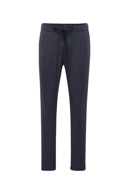 Drawstring Stretch Knit Joggers — Navy