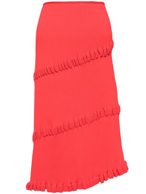 Asymmetric midi skirt - Red