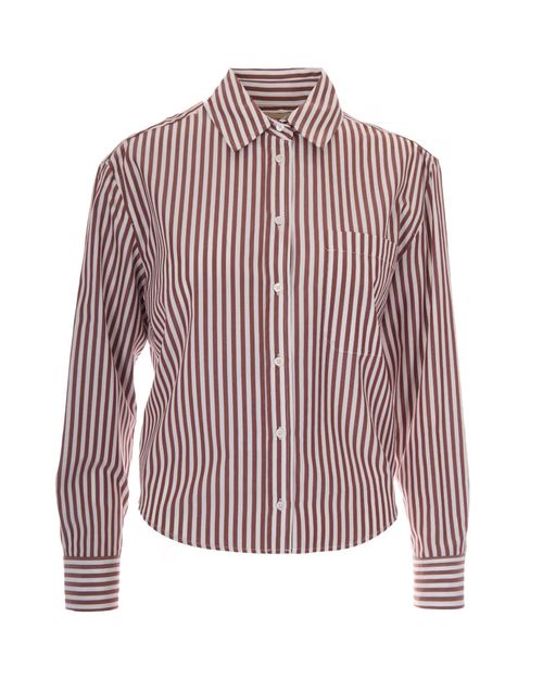 Red Regular Stripes Shirt