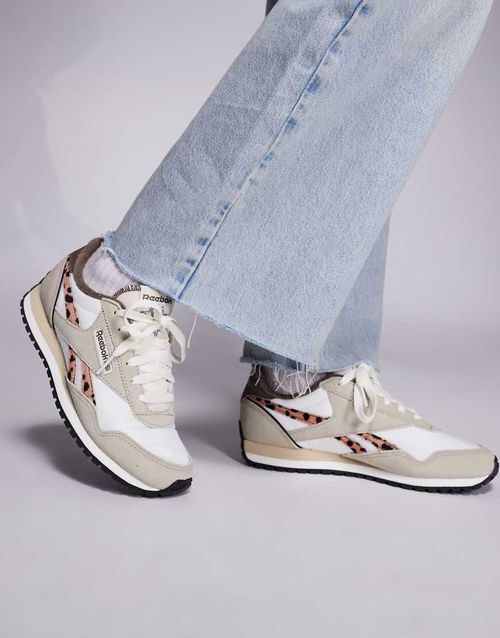 Classic AZ sneaker in beige and leopard print-Neutral