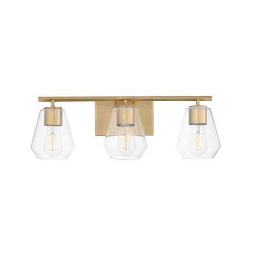 Natural Aged Brass Bathroom Vanity Light from the Geode Collection