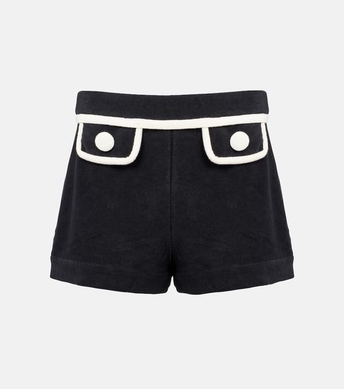 Adriana Degreas High-rise cotton-blend terry shorts