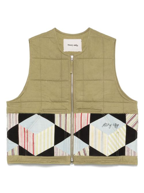 Green Sleeveless Zip Vest