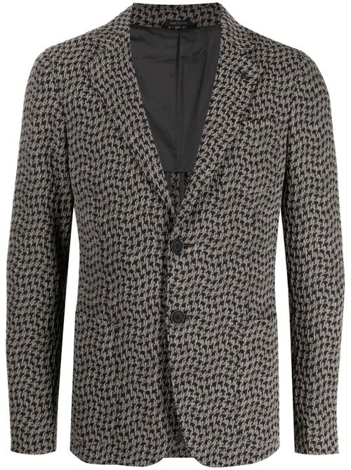 Houndstooth-pattern single-breasted blazer - Grey