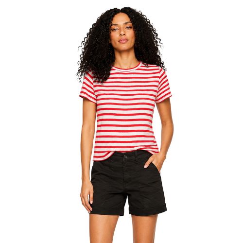 Cayenne and Chalk Stripe - Perfect Textured Tee