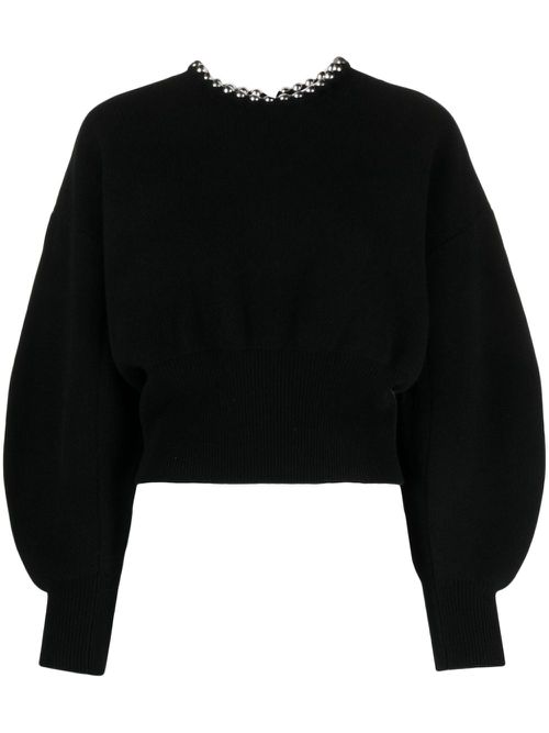 Ball Chain embellished jumper - Black