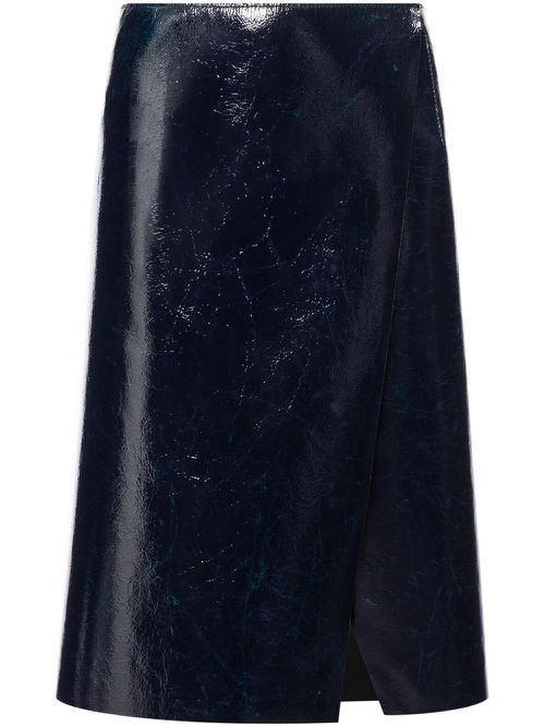 Glossy A-line skirt - Blue
