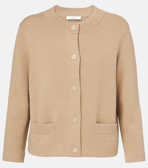 Shrunken wool and cashmere cardigan