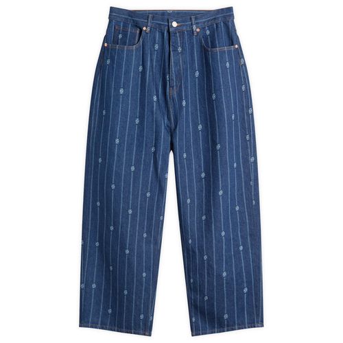 Drole De Monsieur Monogram Denim Jeans Stone Wash