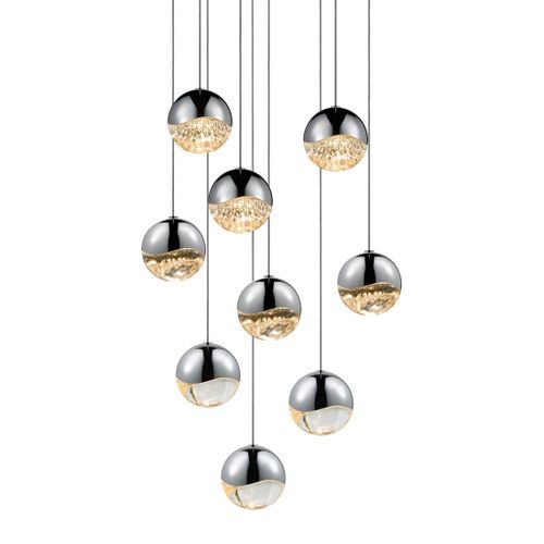 Polished Chrome LED Pendant from the Grapes Collection