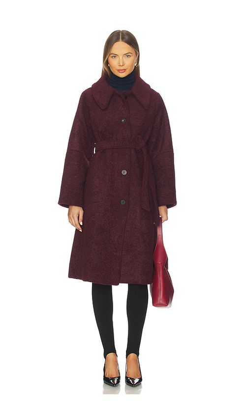 Maude Club Skylar Coat in Burgundy. S also in L