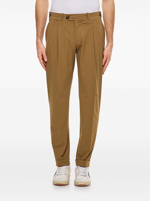 Pleated tailored trousers - Brown