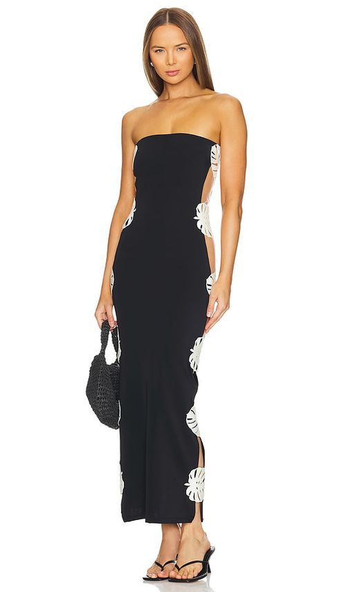 Bahia Maria ROBE MAXI HOJA ROTA en Black.  L. Also en