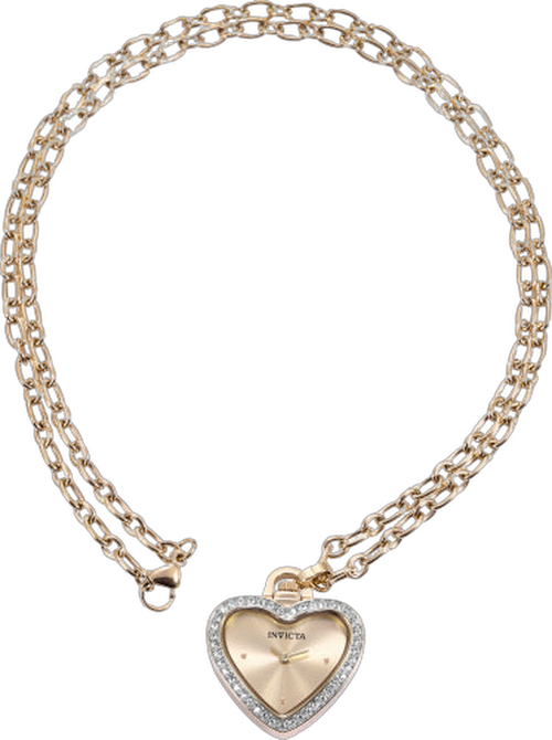 Heart Pendant Chain Watch — Gold