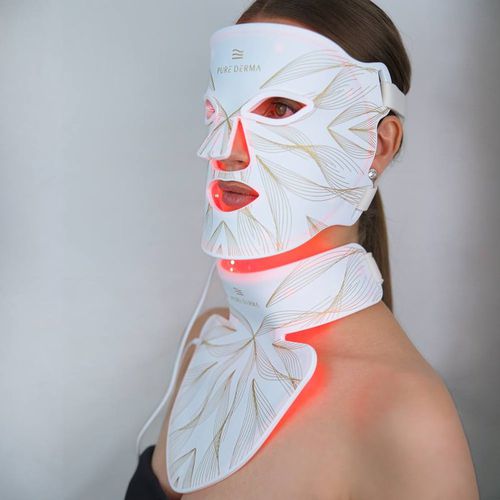 Pure Derma London Led Light Therapy Face , Neck And Décolletage Mask In White