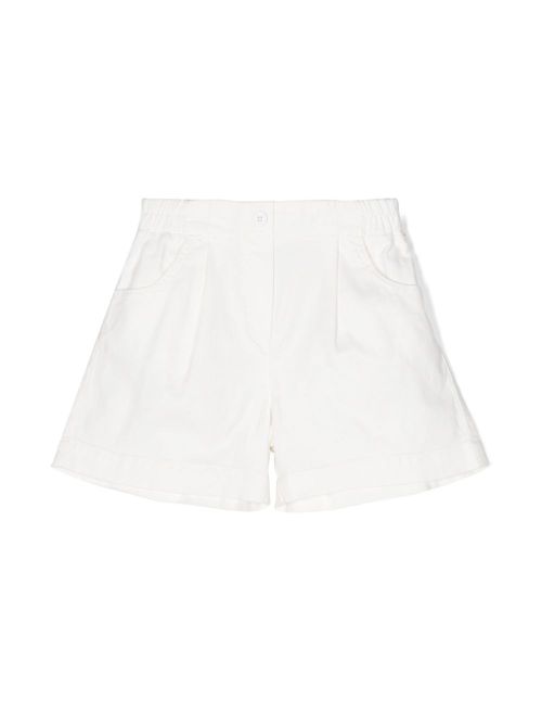 Cotton-blend bermuda shorts - White