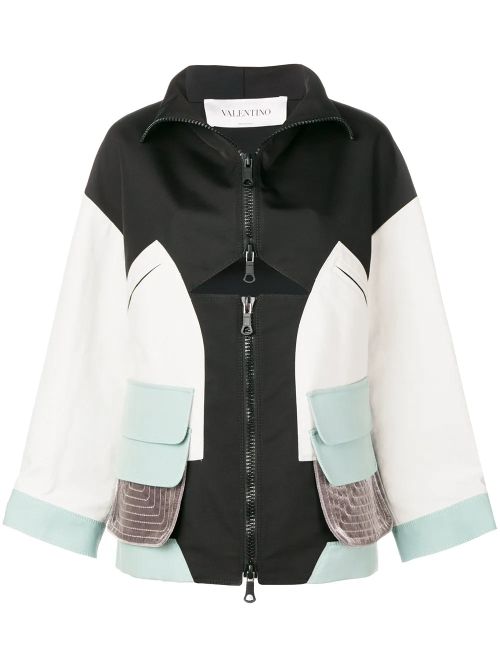 Panelled Color-Block Jacket — Black