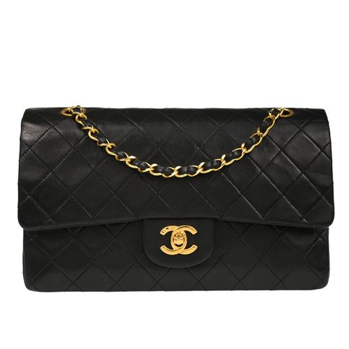 Vintage Classic Double Flap Bag Calfskin Handbag (Pre-Owned)