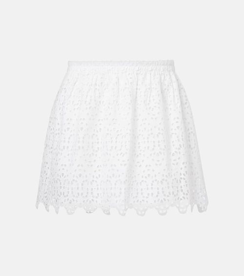 The Deco embroidered cotton miniskirt