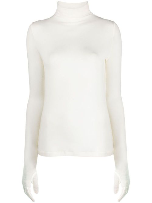Glove-sleeved tencel-blend blouse