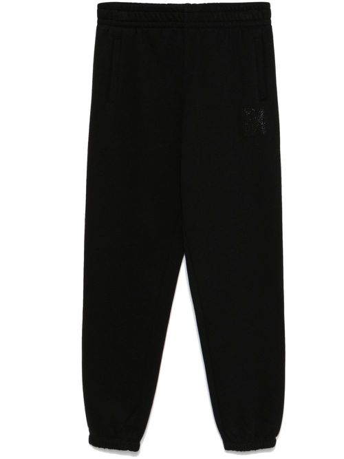 Rhinestone-logo trousers - Black