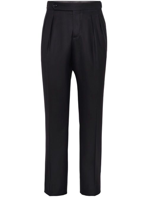 Virgin wool-blend trousers - Black
