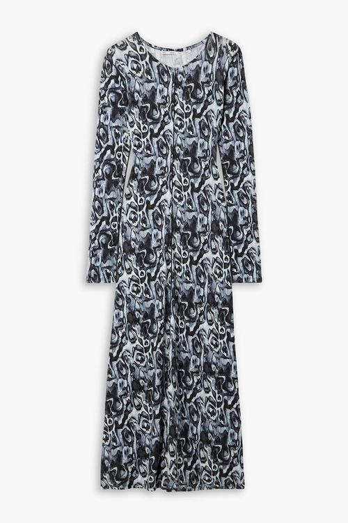 Atlas printed stretch-jersey maxi dress - Black - S
