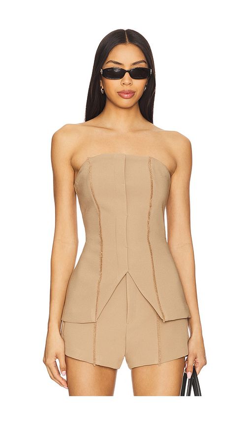 NONchalant Label TRÄGERLOSES TOP LIZ in Beige. Größe XL. Also in L, M