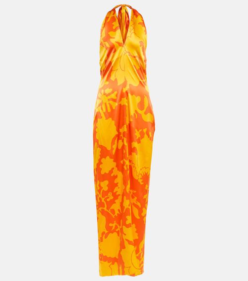 SIR Printed silk maxi dress
