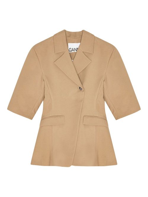 GANNI short-sleeved blazer - Neutrals