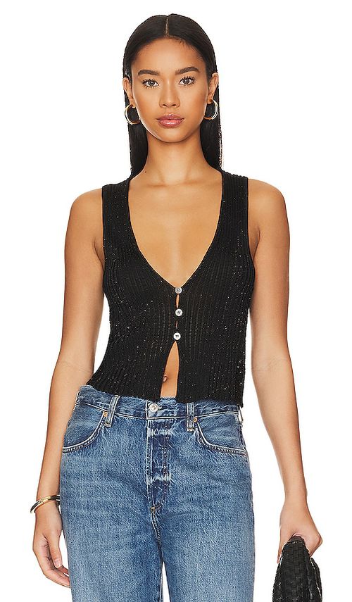 Free People OBERTEIL FREE PEOPLE SEASCAPE in Black. Größe XL. Also in