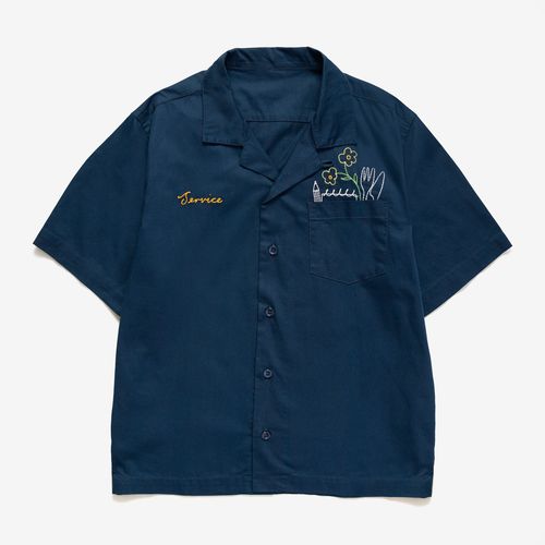 Service Works Light Twill Necessities Short Sleeve Shirt - NAVY - unisex