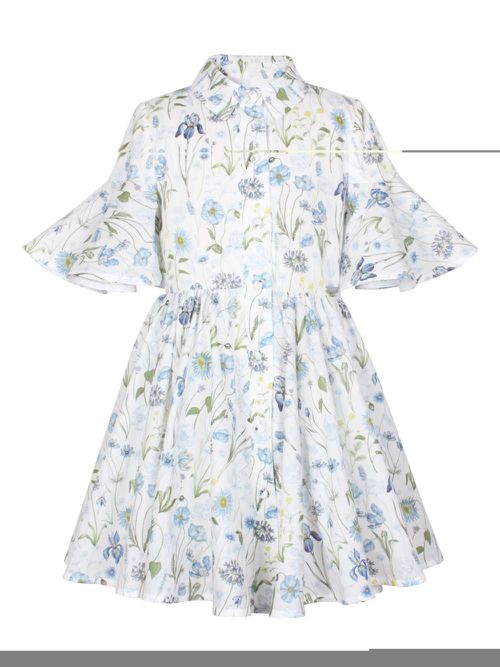 Floral-print mini dress - White