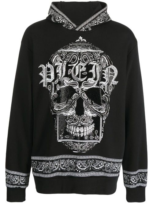 Bandana-print hoodie - Black
