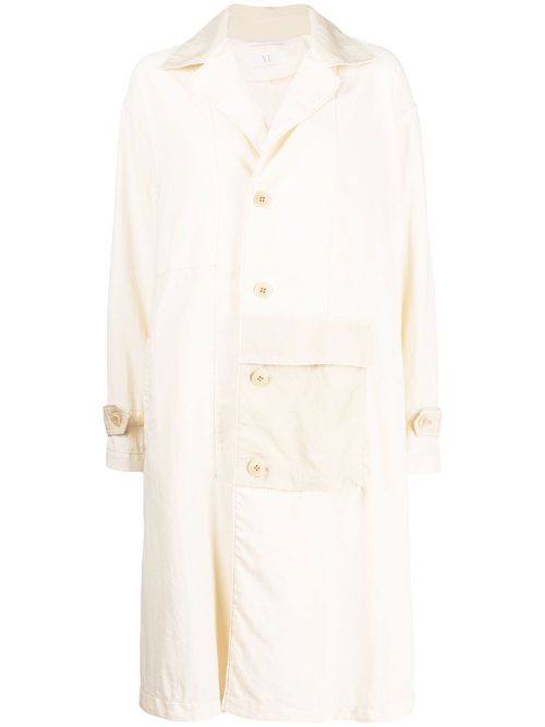 Single-breasted button-up coat - Yellow
