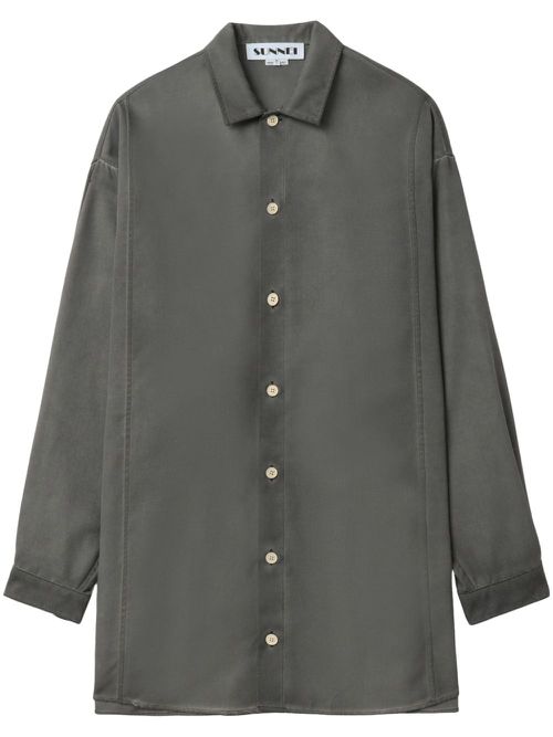 Wool longline shirt - Grey