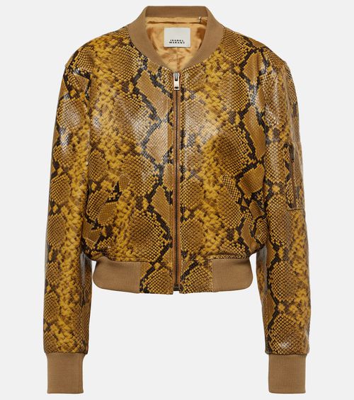 Cerem snake-effect leather bomber jacket