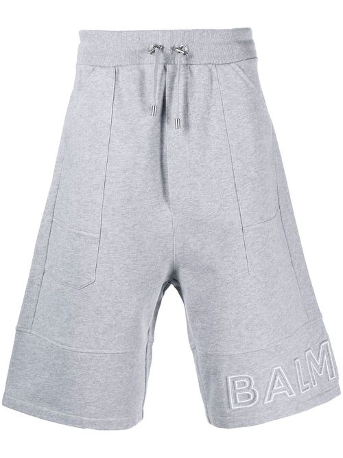 Logo-print cotton Bermuda shorts - Grey