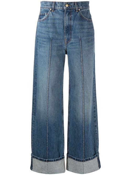 The Genevieve high-rise wide-leg jeans - Blue
