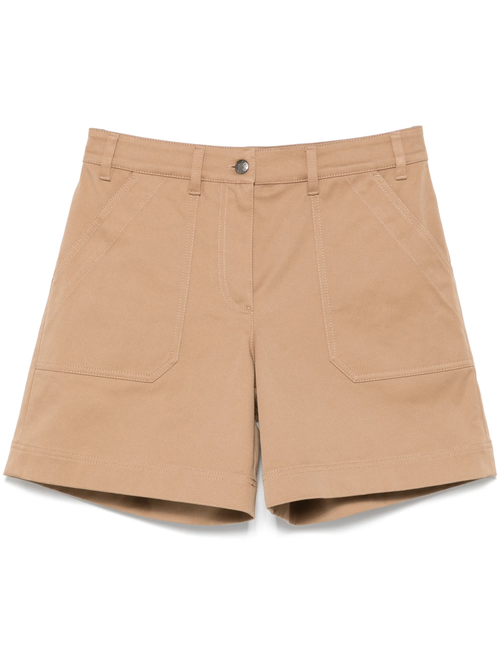 Beige Cotton Gabardine Shorts