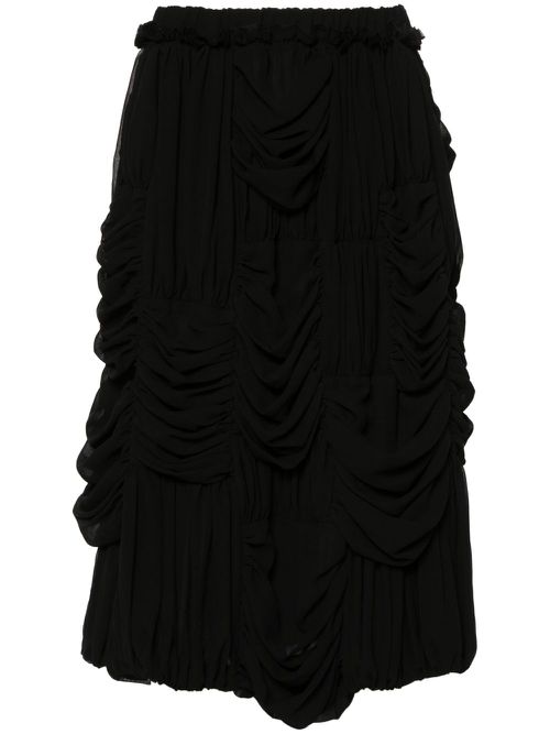 Draped midi skirt - Black