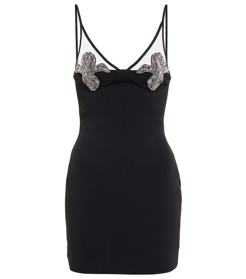 Mesh-panel embellished minidress