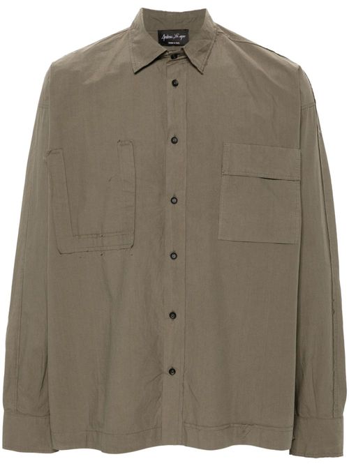 Button-up cotton shirt - Green