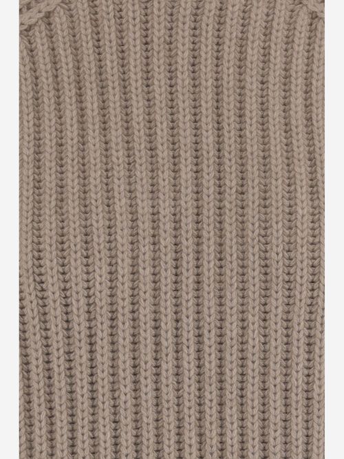 Ribbed Cashmere Sweater — Beige
