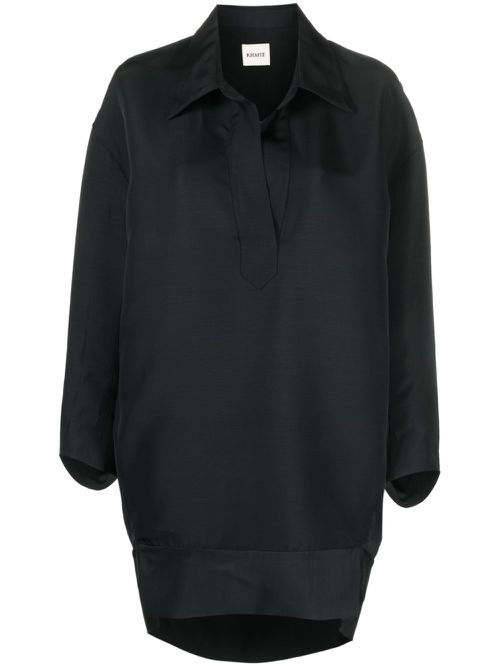 The Kal faille mini shirtdress - Black
