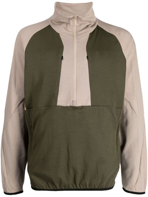 Two-tone high-neck sweater - Brown