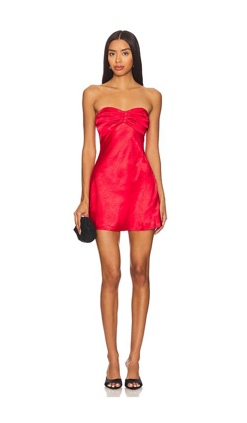 MORE TO COME Paloma Strapless Dress in Red.  XL. Also in M